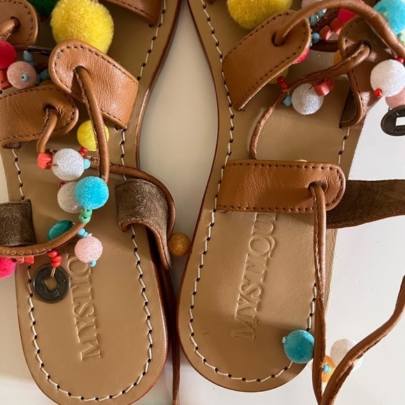 Mystique Tokyo Gladiator Pom Pom Wrap Sandals - Picture 4 of 7